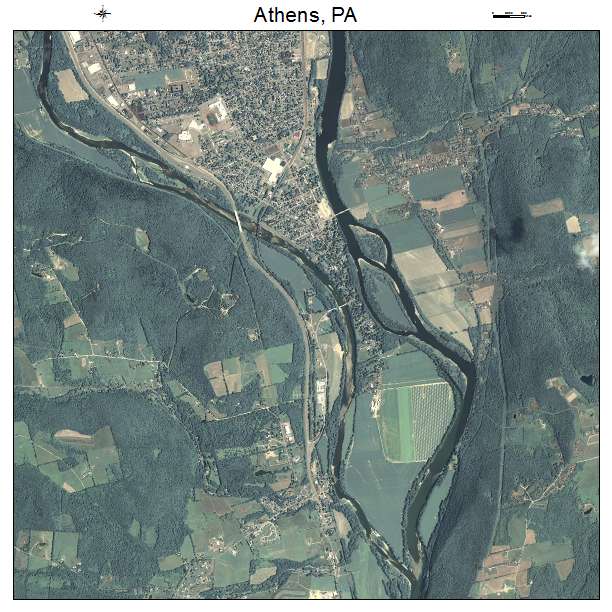 Athens, PA air photo map