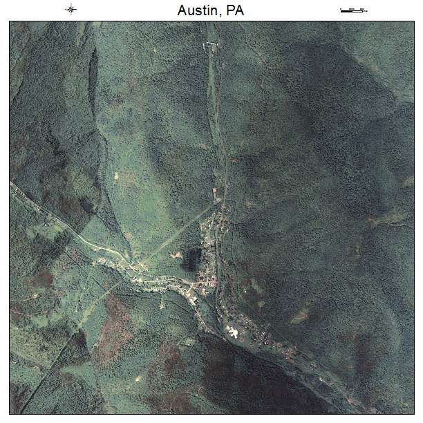 Austin, PA air photo map