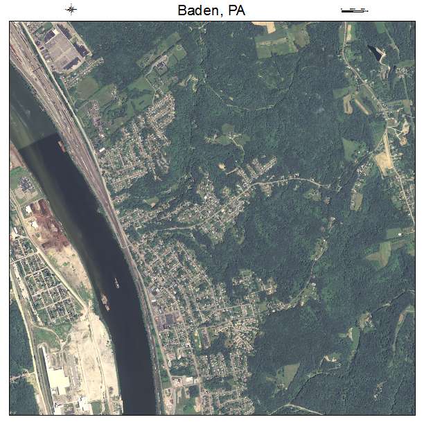 Baden, PA air photo map