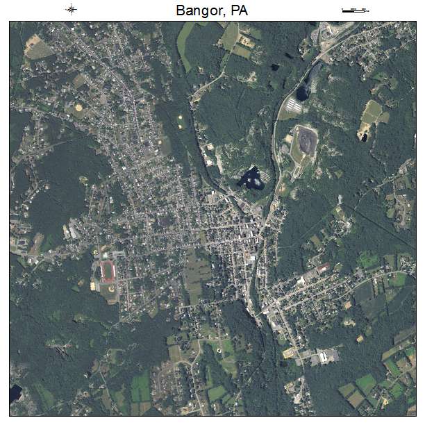 Bangor, PA air photo map