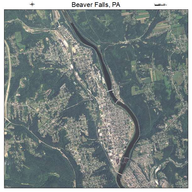 Beaver Falls, PA air photo map