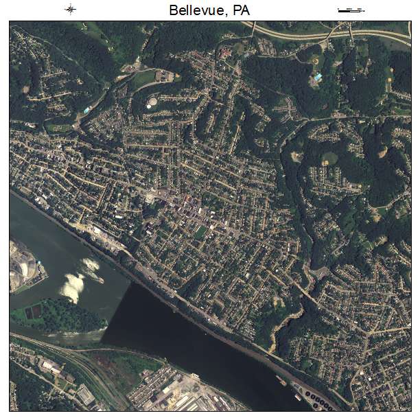 Bellevue, PA air photo map