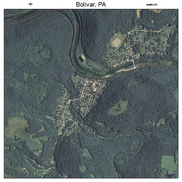 Bolivar, PA air photo map