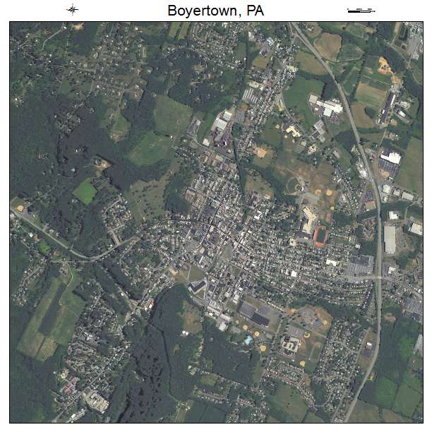 Boyertown, PA air photo map