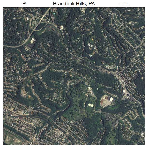 Braddock Hills, PA air photo map