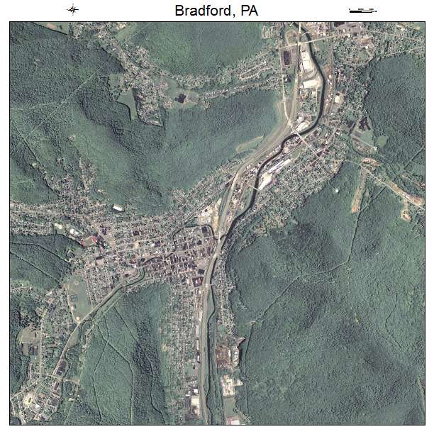 Bradford, PA air photo map