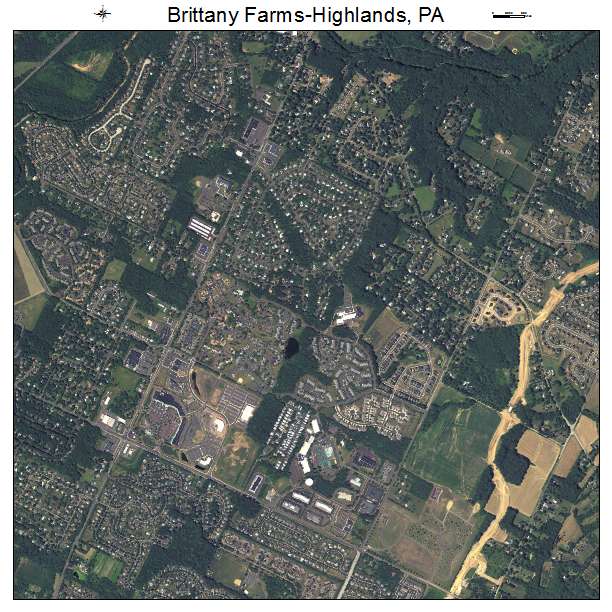 Brittany Farms Highlands, PA air photo map