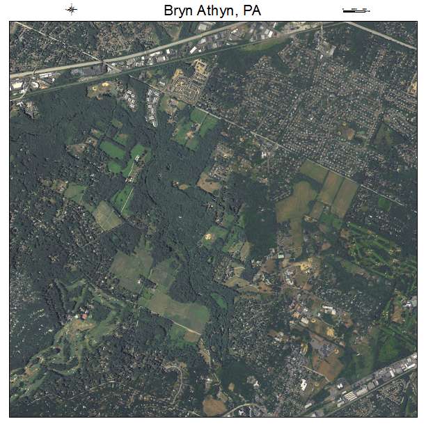 Bryn Athyn, PA air photo map