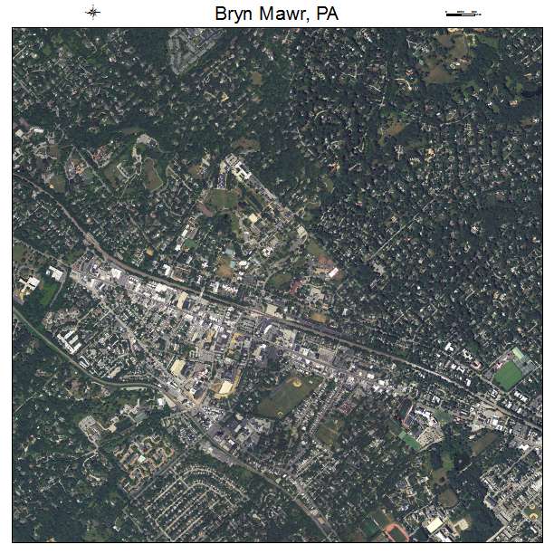 Bryn Mawr, PA air photo map