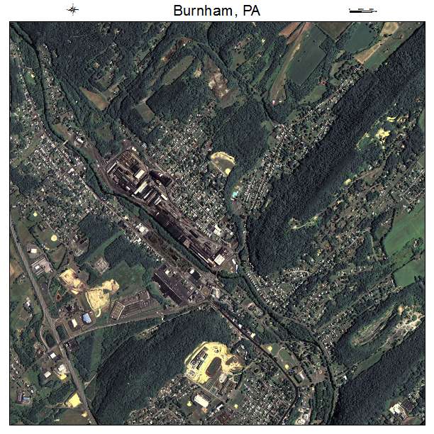 Burnham, PA air photo map