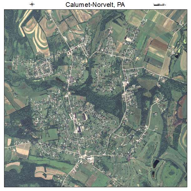 Calumet Norvelt, PA air photo map