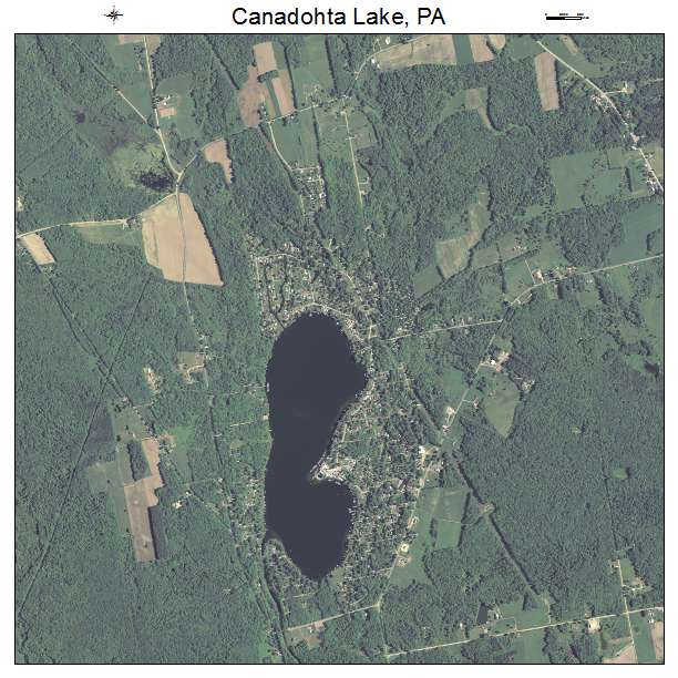 Canadohta Lake, PA air photo map