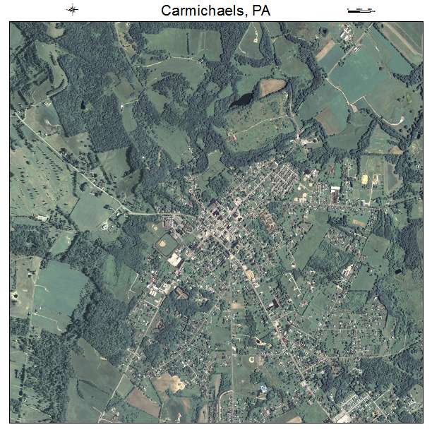 Carmichaels, PA air photo map