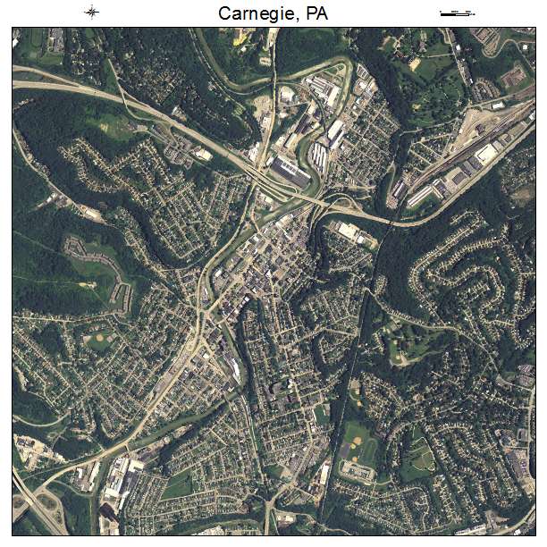 Carnegie, PA air photo map