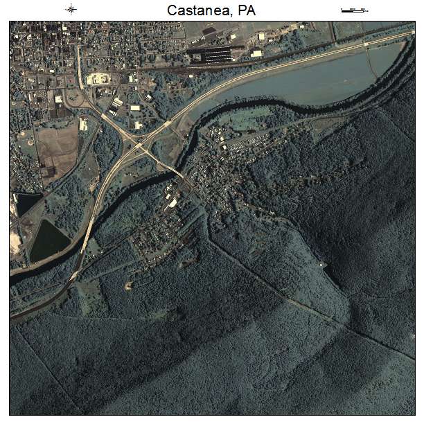 Castanea, PA air photo map