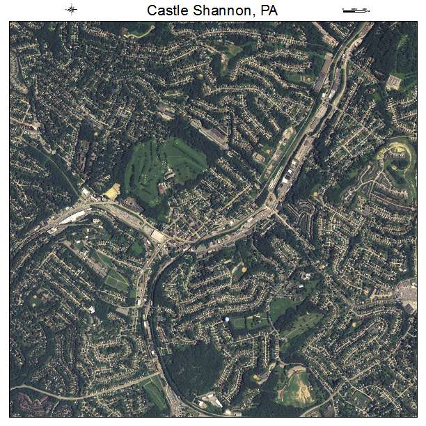 Castle Shannon, PA air photo map