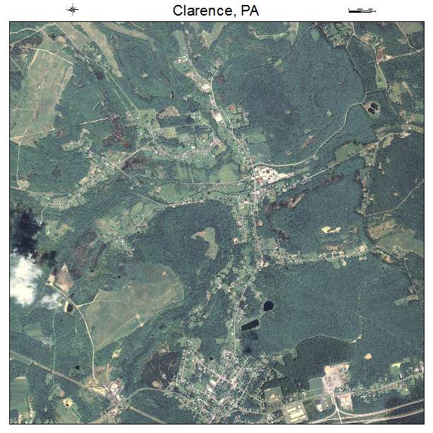 Clarence, PA air photo map