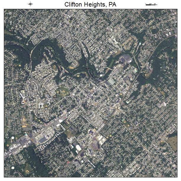 Clifton Heights, PA air photo map