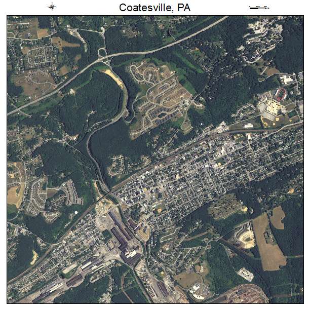 Coatesville, PA air photo map