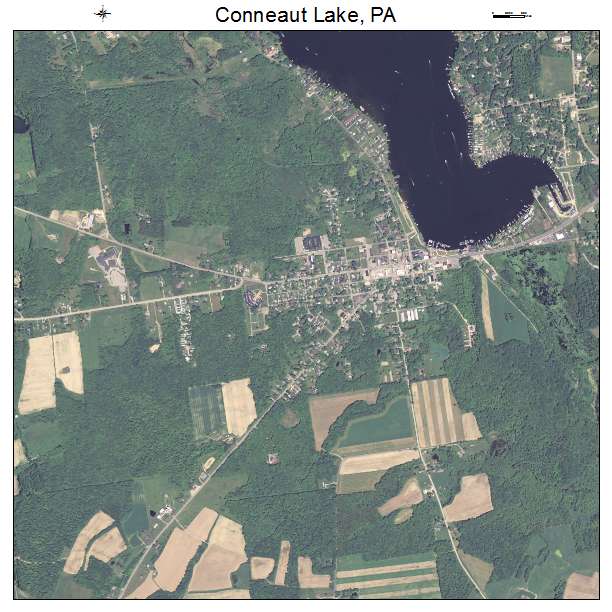 Conneaut Lake, PA air photo map