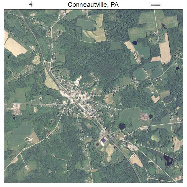Conneautville, PA air photo map