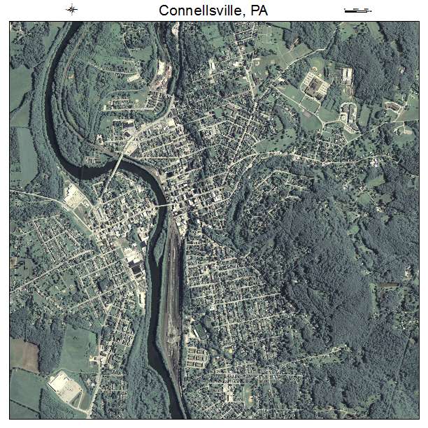 Connellsville, PA air photo map