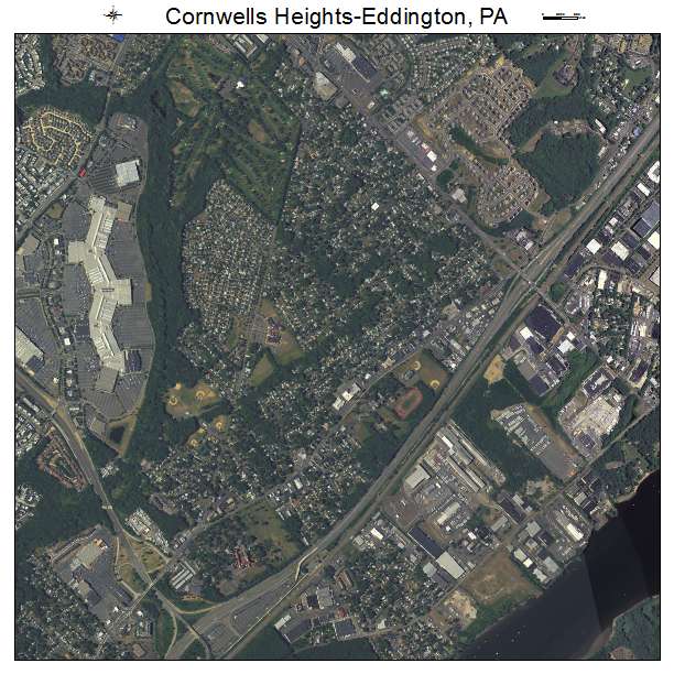 Cornwells Heights Eddington, PA air photo map