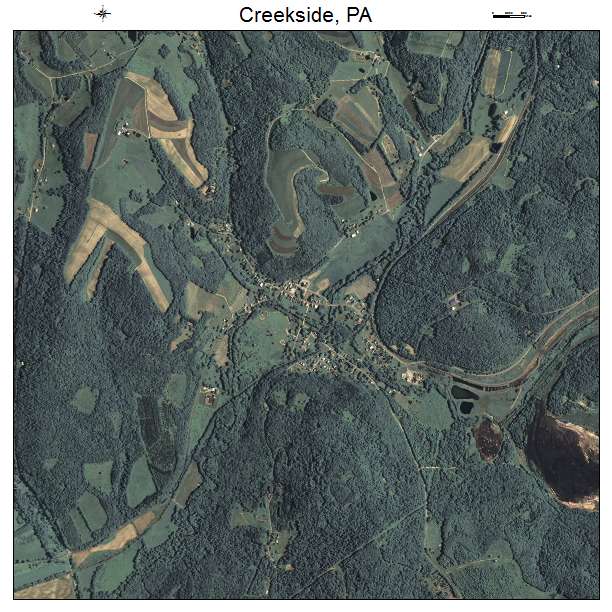 Creekside, PA air photo map