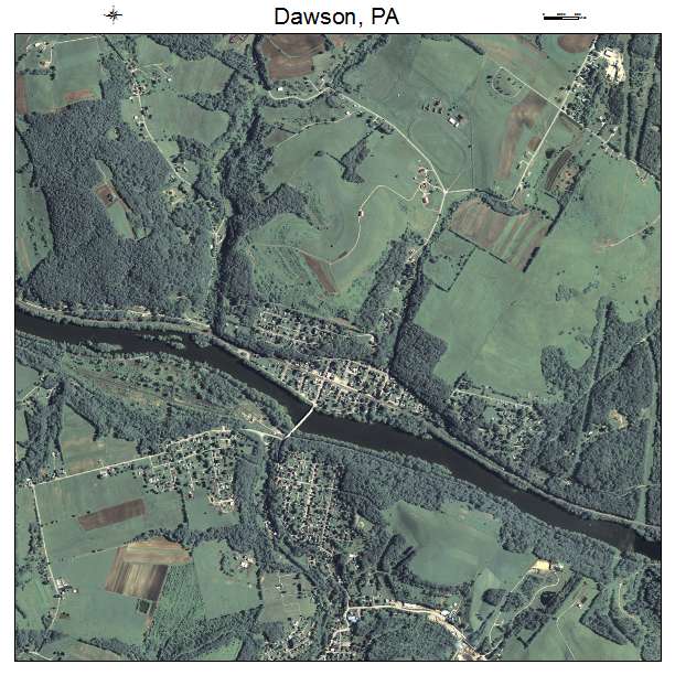 Dawson, PA air photo map