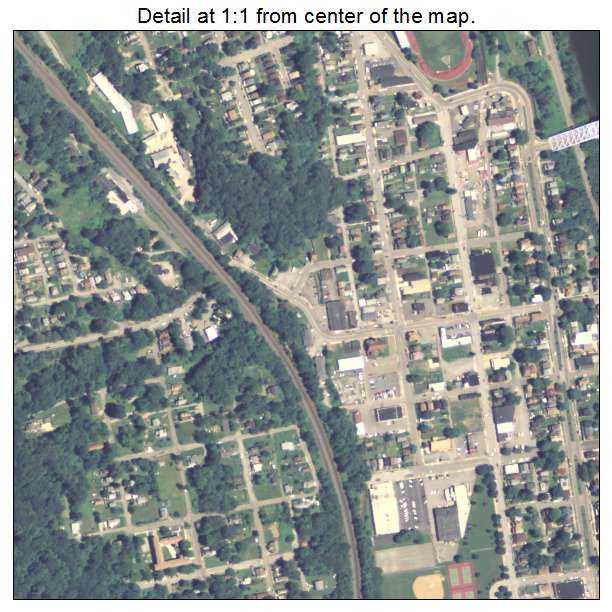 Beaver Falls, Pennsylvania aerial imagery detail
