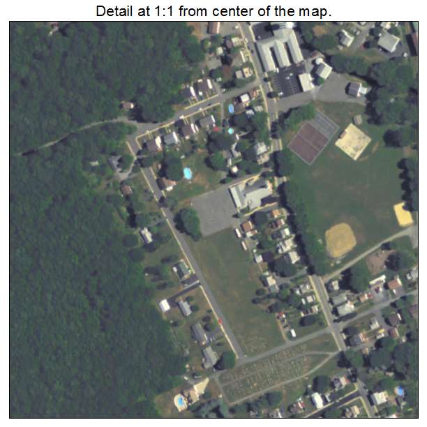 Bechtelsville, Pennsylvania aerial imagery detail