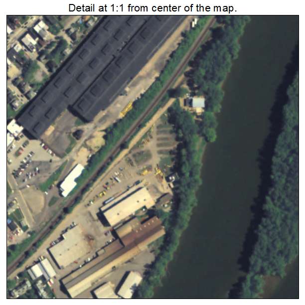 Blawnox, Pennsylvania aerial imagery detail