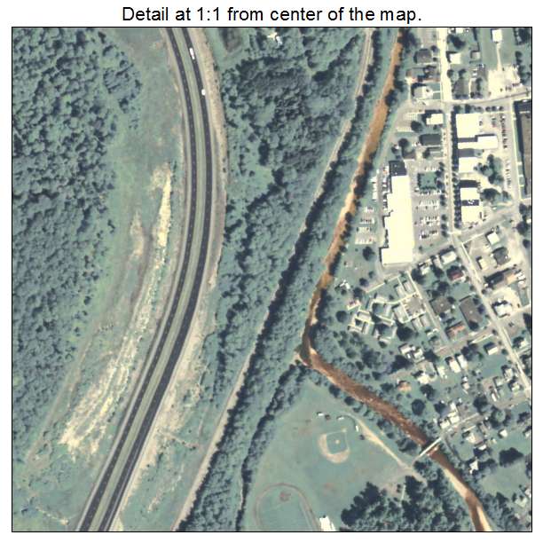 Blossburg, Pennsylvania aerial imagery detail