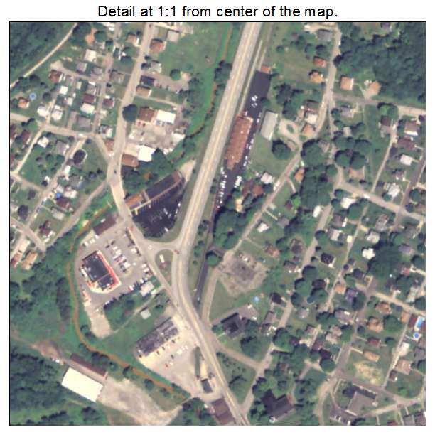 Burgettstown, Pennsylvania aerial imagery detail