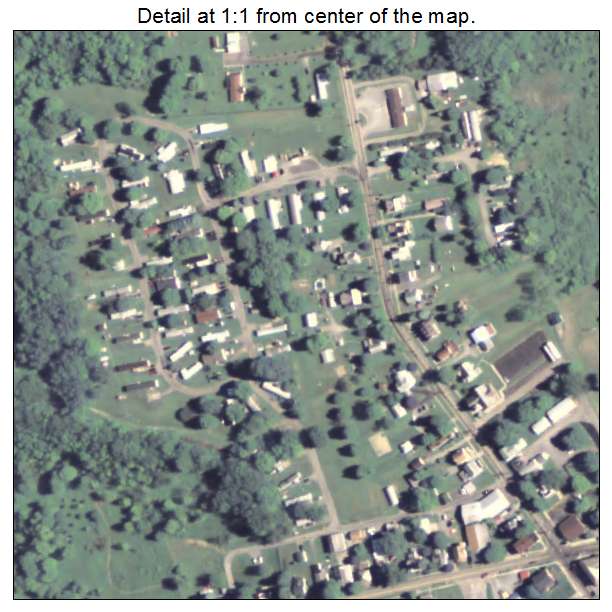 Clintonville, Pennsylvania aerial imagery detail