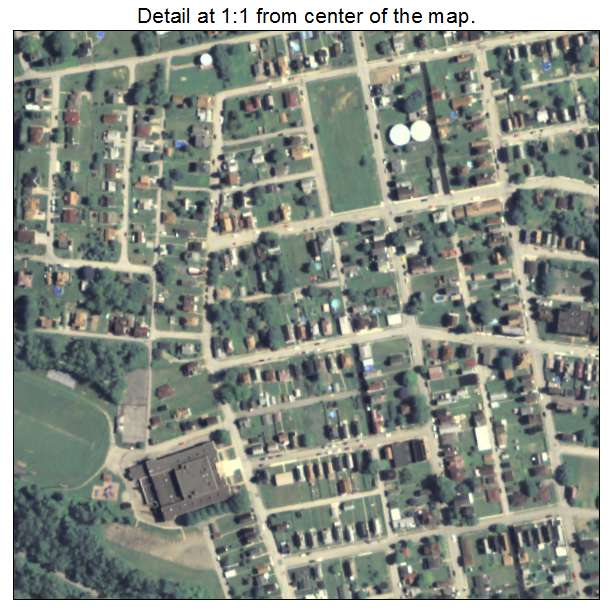 Donora, Pennsylvania aerial imagery detail