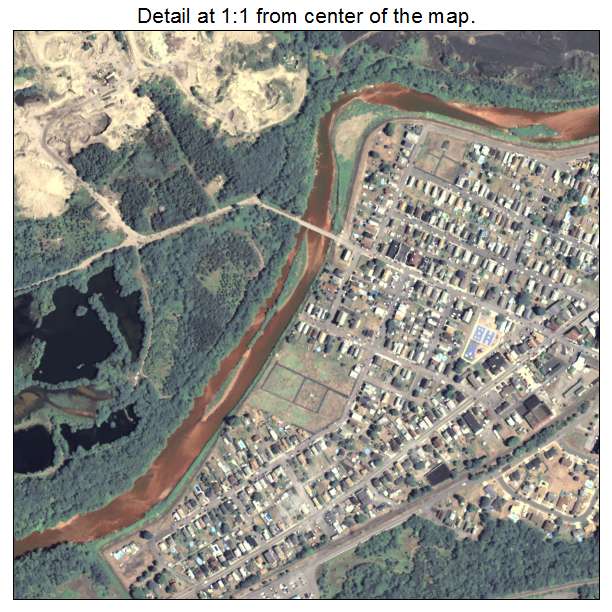 Duryea, Pennsylvania aerial imagery detail