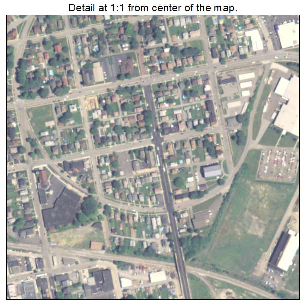 Ellwood City, Pennsylvania aerial imagery detail