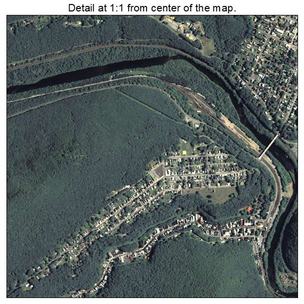 Jim Thorpe, Pennsylvania aerial imagery detail