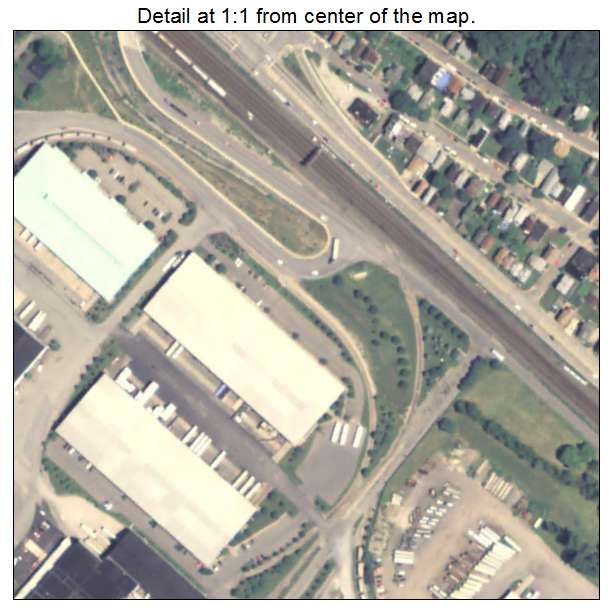 Leetsdale, Pennsylvania aerial imagery detail