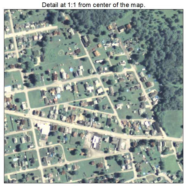 Masontown, Pennsylvania aerial imagery detail