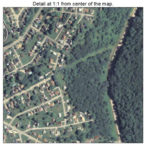 Monessen, Pennsylvania aerial imagery detail