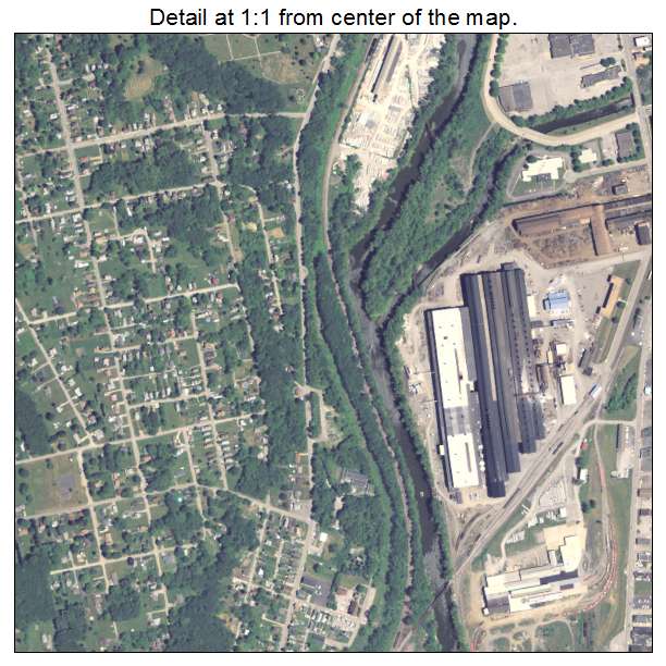 New Castle, Pennsylvania aerial imagery detail