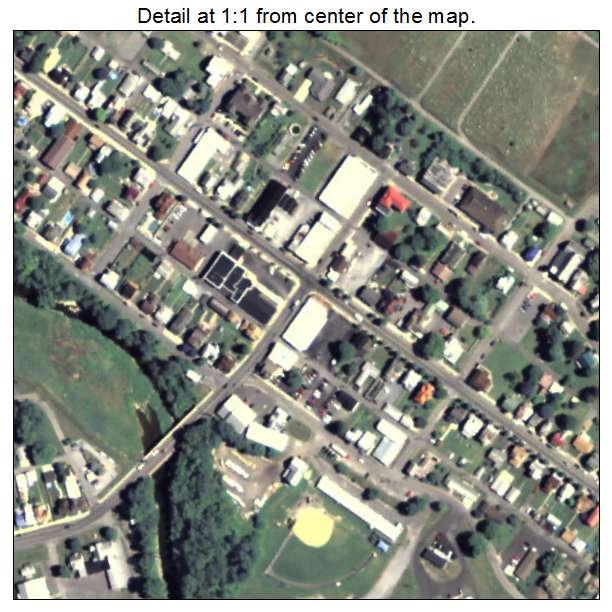 Orbisonia, Pennsylvania aerial imagery detail