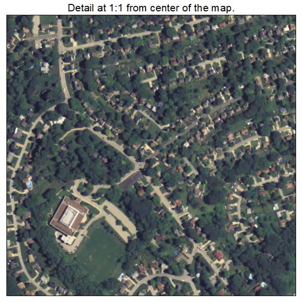 Pleasant Hills, Pennsylvania aerial imagery detail