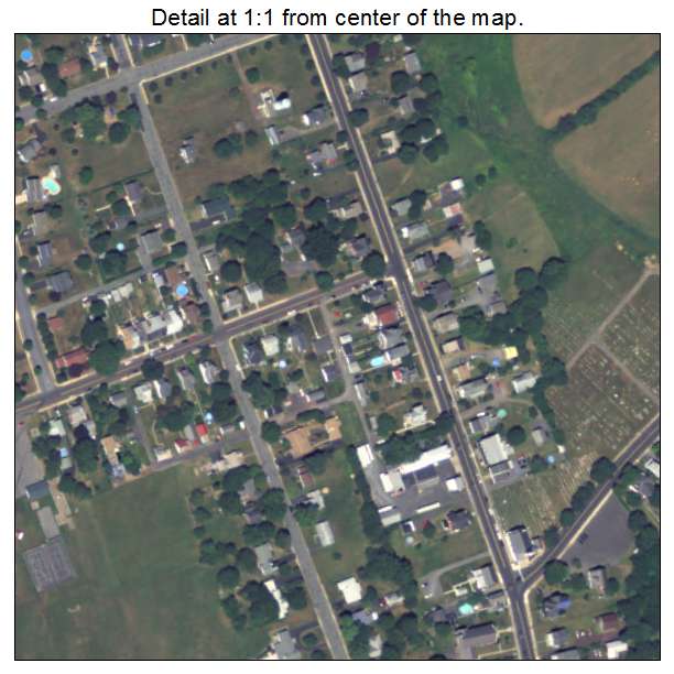 Richlandtown, Pennsylvania aerial imagery detail