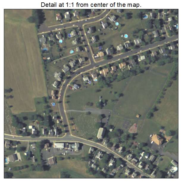 Trumbauersville, Pennsylvania aerial imagery detail