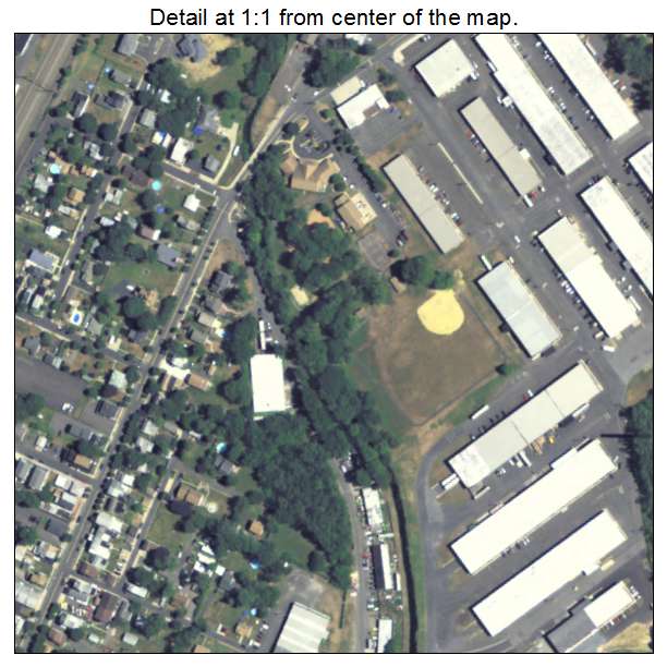 Tullytown, Pennsylvania aerial imagery detail