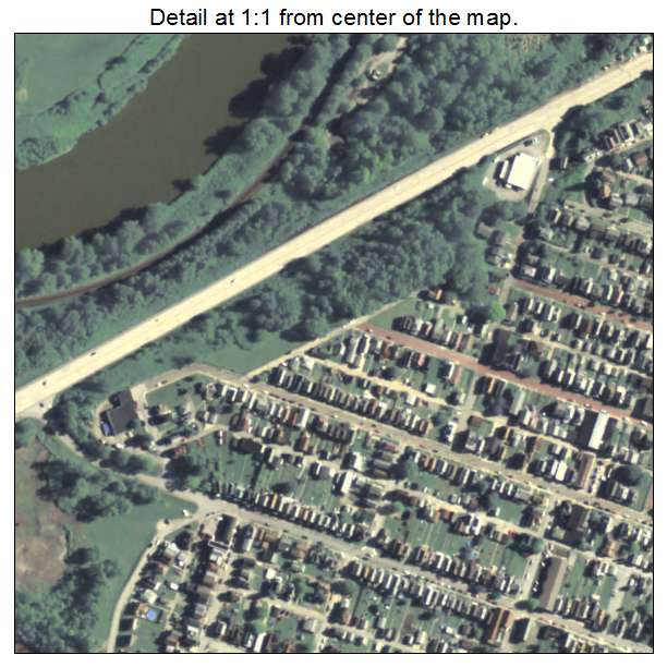 Vandergrift, Pennsylvania aerial imagery detail