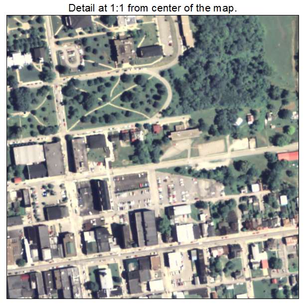 Waynesburg, Pennsylvania aerial imagery detail